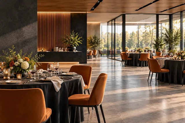 Banquet space after an event