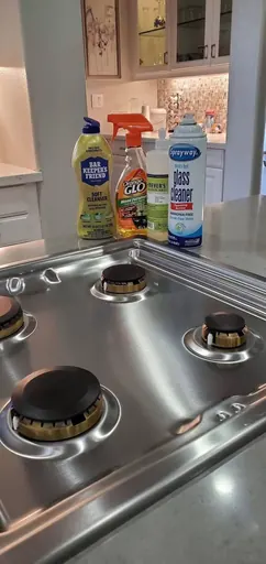 Stovetop and cleaning supplies