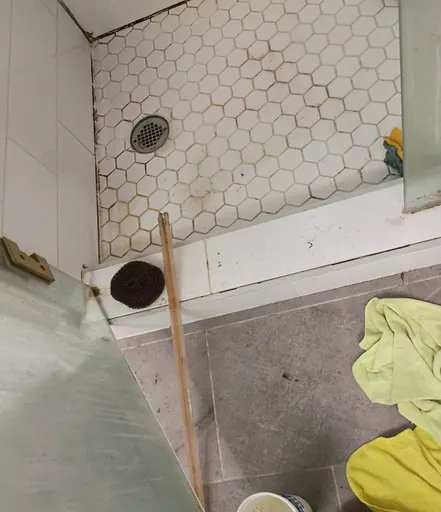Shower floor and cleaning tools