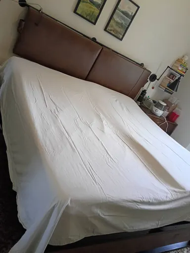 Bedroom and white bedding